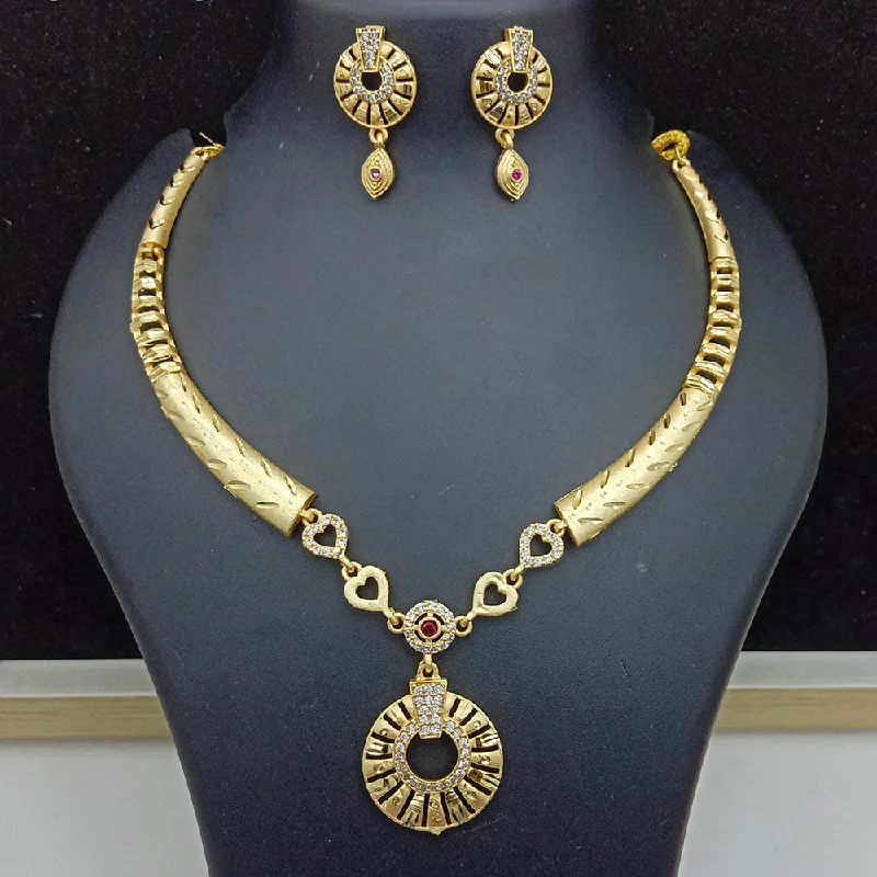 Artistic Necklace for Women-SP Jewellery Gold Plated Austrian Stone Necklace Set