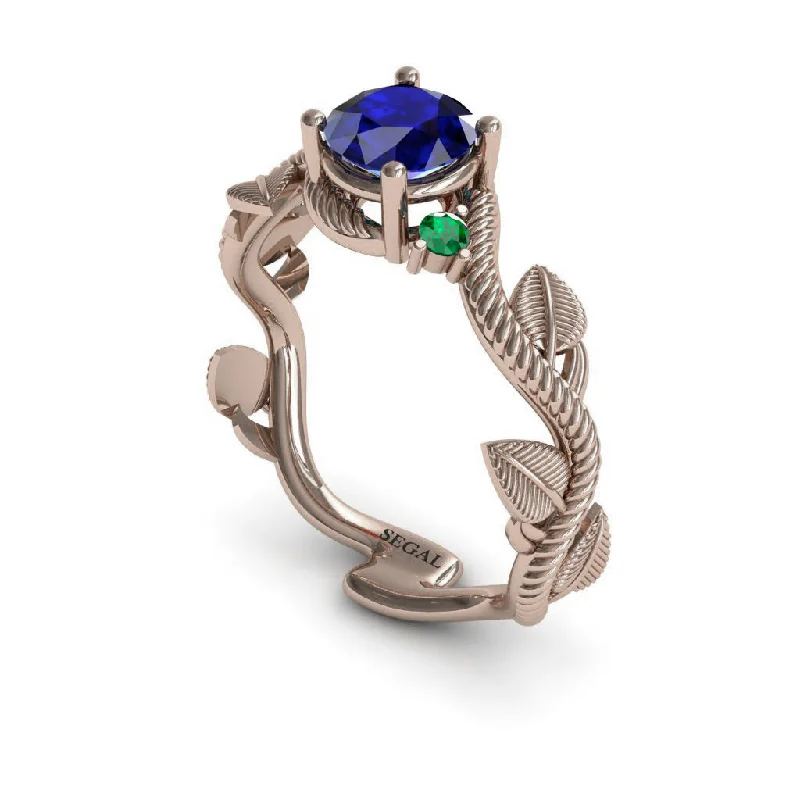 Women's Sapphire Ring-The Leaves Festival Blue Sapphire Ring- Allison no. 47