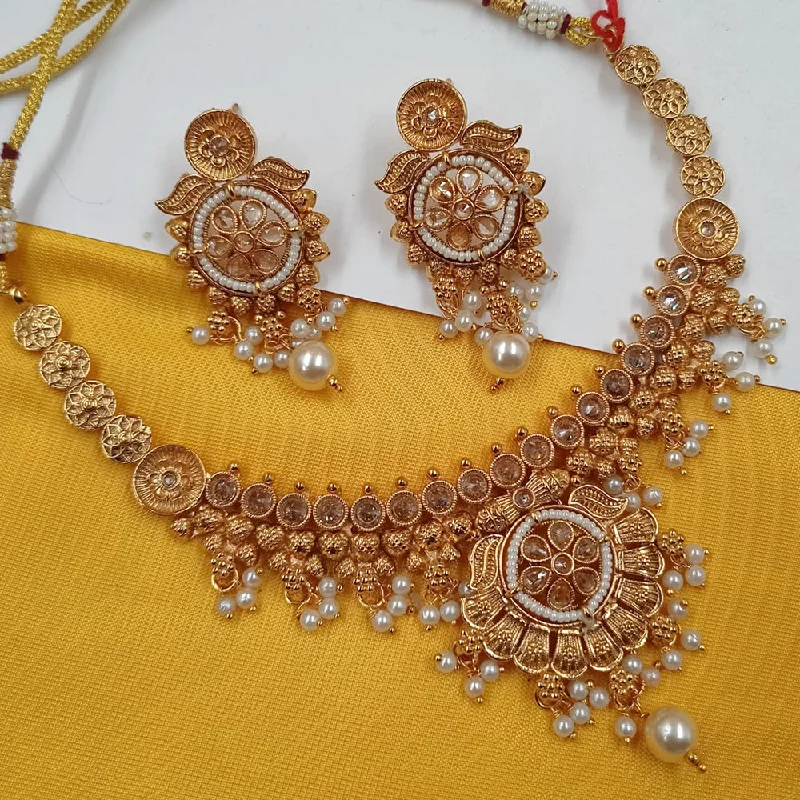 Personalized Gold Necklace-Padmawati Bangles Copper Gold Plated Necklace Set