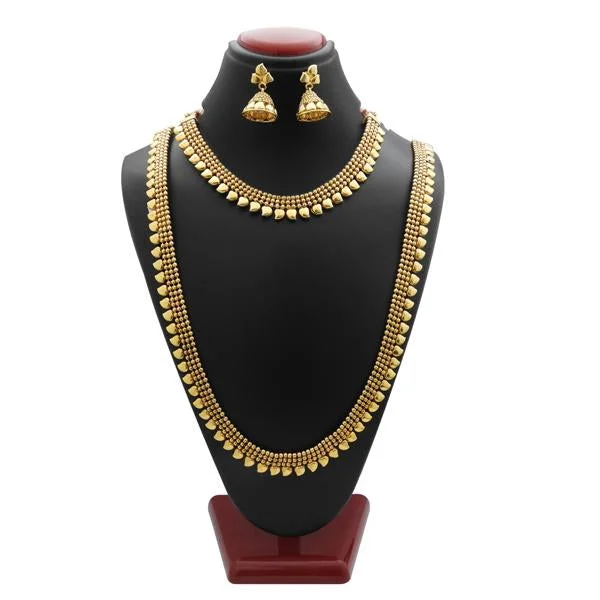 Statement Chunky Necklace-Darshana Jewels Double Copper Necklace Set - FAP0117