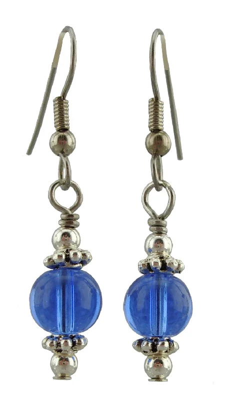 Custom Birthstone Earrings-Blue Drop Earrings