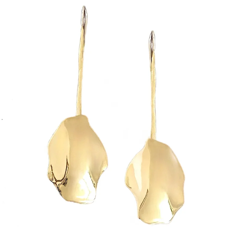 Handcrafted Wooden Earrings-Petal Drop Earrings