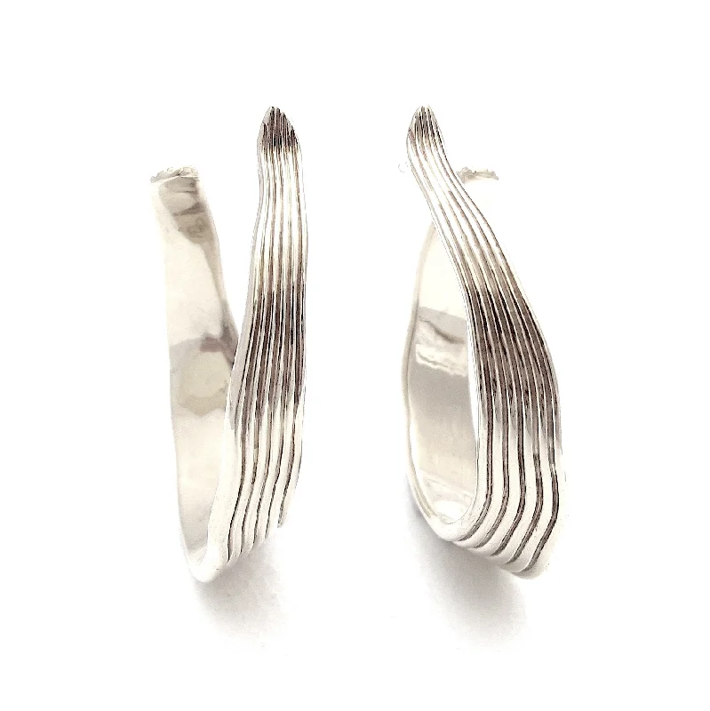 Large Hoop Earrings-Ridge Hoops