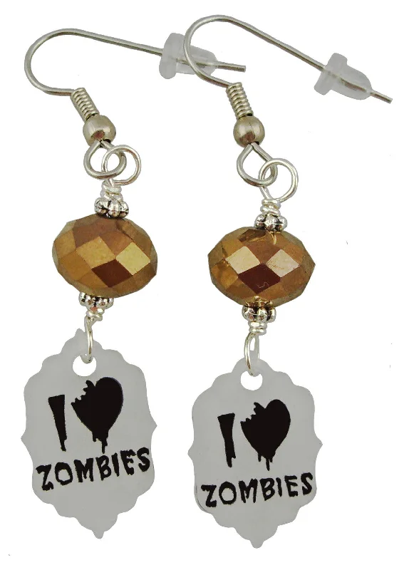 Butterfly Earrings for Women-I Heart Zombies Earrings