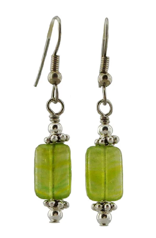 Luxury Gold Earrings-Spring Green Earrings