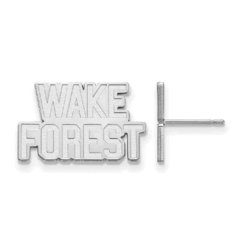 Minimalist Earrings for Everyday-14k White Gold Wake Forest University Small Post Earrings