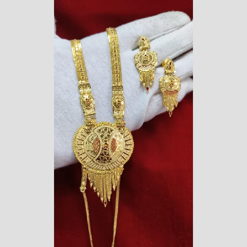 Double Pendant Necklace-Pari Art Jewellery Forming Long Necklace Set