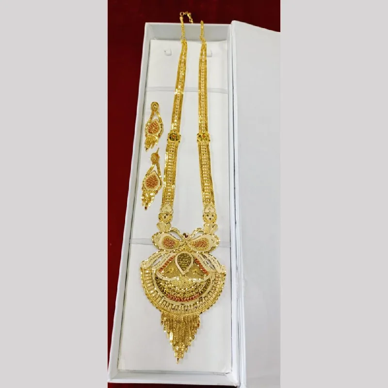 Diamond Necklace for Women-Pari Art Jewellery Forming Long Necklace Set