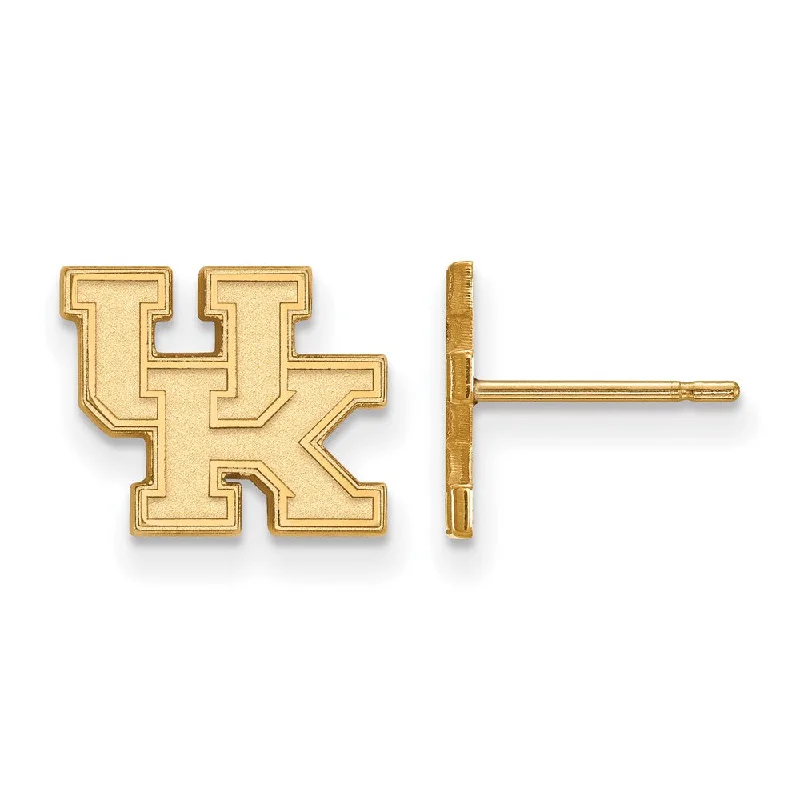 Rose Gold Earrings-10k Yellow Gold University of Kentucky XS (Tiny) 'UK' Post Earrings