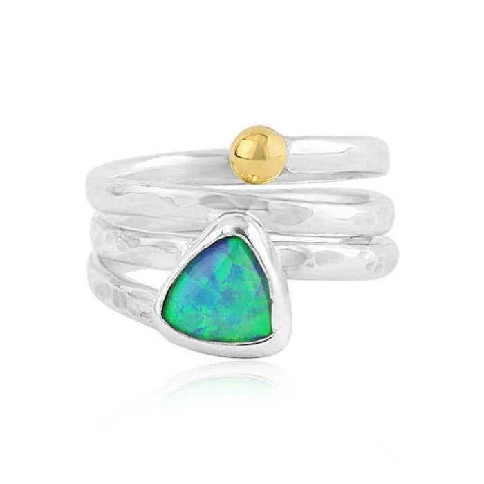 Custom Diamond Wedding Ring-Lavan 9ct Gold and Opal Ring