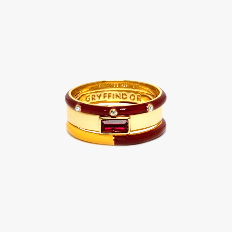 Luxury Gold Engagement Ring-Gryffindor™ 3 Ring Stack