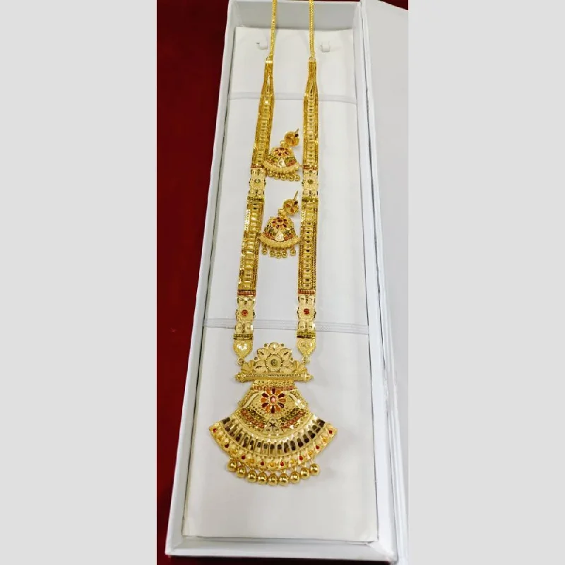 Simple Diamond Necklace-Pari Art Jewellery Forming Long Necklace Set