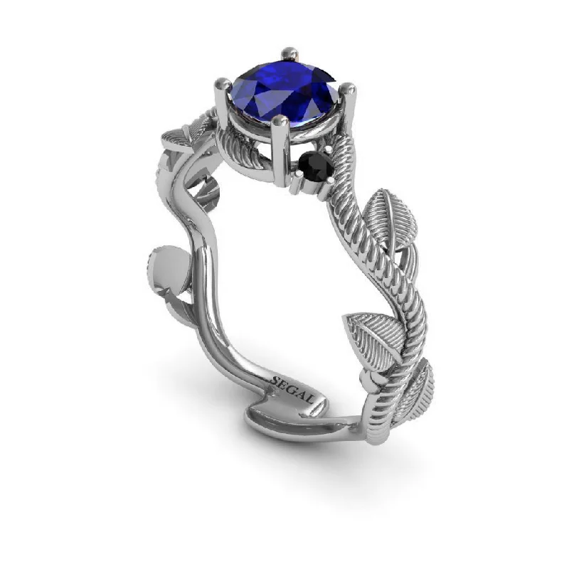 Personalized Promise Ring-The Leaves Festival Blue Sapphire Ring- Allison no. 42