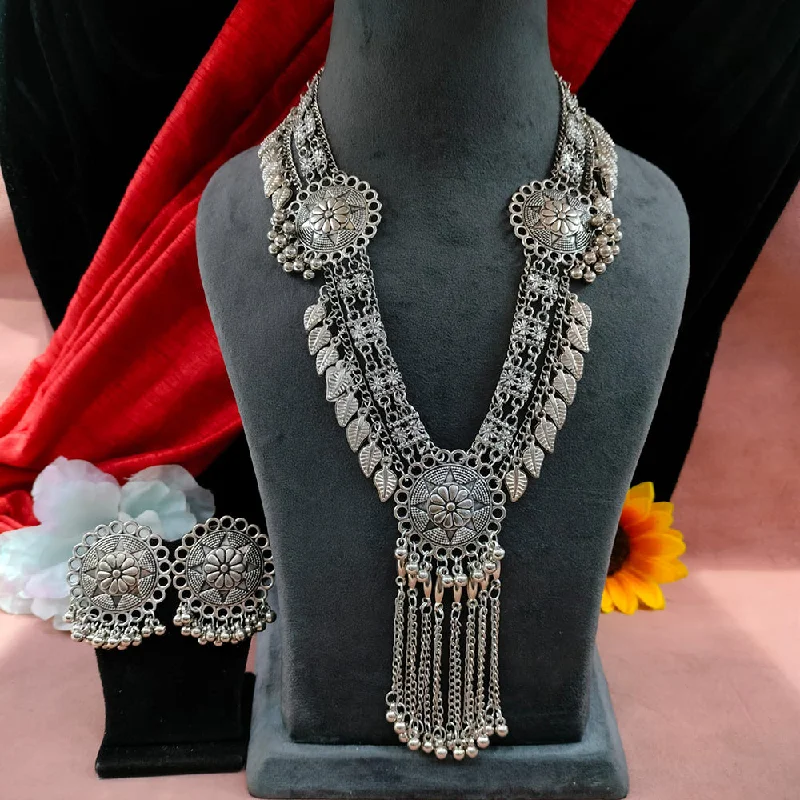 Choker Necklace for Women-Blythediva Oxidised Plated Ghungroo Necklace set